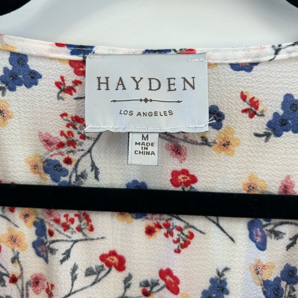 Hayden Los Angeles Floral Tiered Maxi Dress Boho V-Neck Flutter Sleeve Sz M - Picture 5 of 6